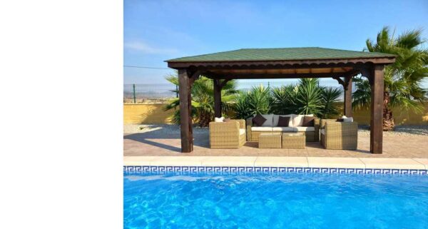 Cenador Pérgola con Cortinas – Estructura Metálica para Jardín y Terraza